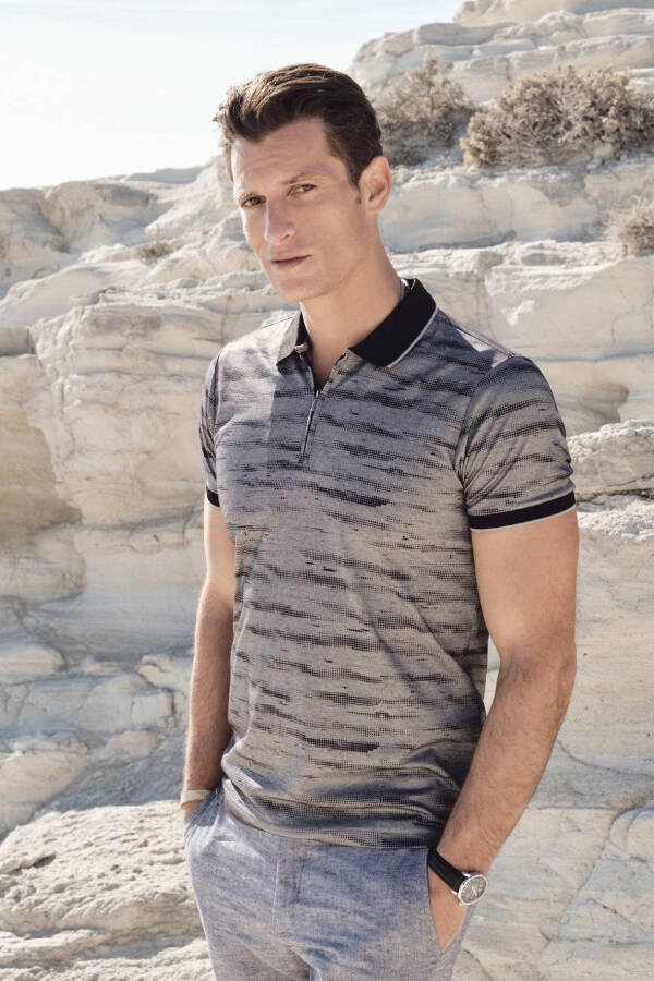 Regular Fit Fermuarlı Polo T-shirt - 1