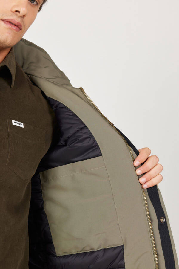 Regular Fit Green Hooded Parka - 5