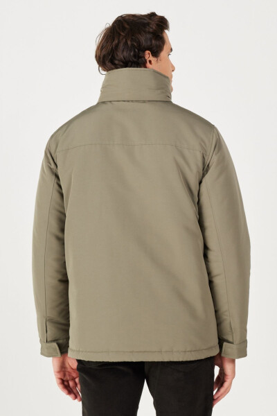 Regular Fit Green Hooded Parka - 8