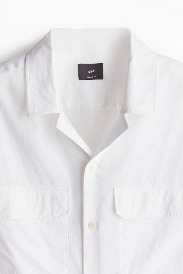 Regular Fit Linen Blend Utility Shirt - 8