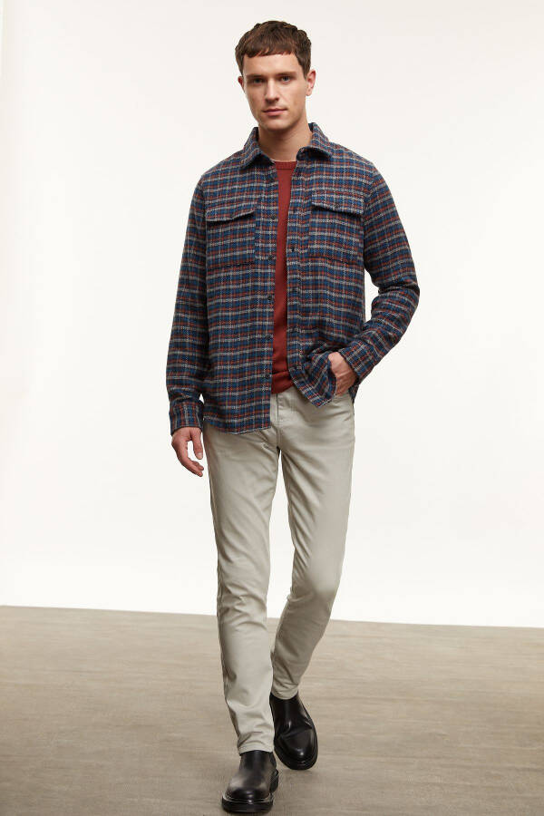 Regular fit, plaid, wool blend shirt - 7