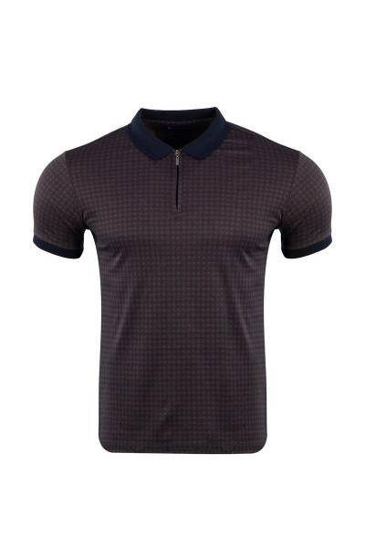 Regular Fit Polo Neck Zipper T-shirt - 4