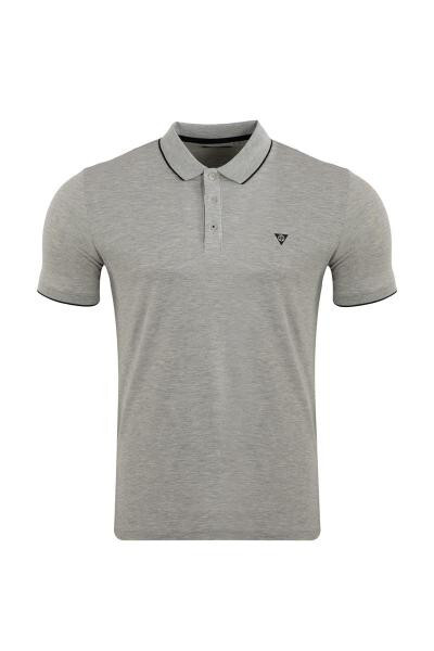 Regular Fit Polo Yaka Baskılı T-shirt - 4