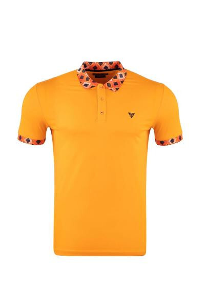 Regular Fit Polo Yaka Baskılı T-shirt - 4