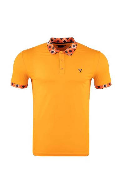 Regular Fit Polo Yaka Baskılı T-shirt - 4