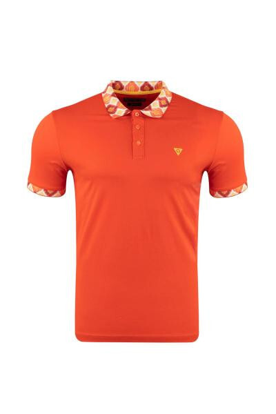 Regular Fit Polo Yaka Baskılı T-shirt - 4