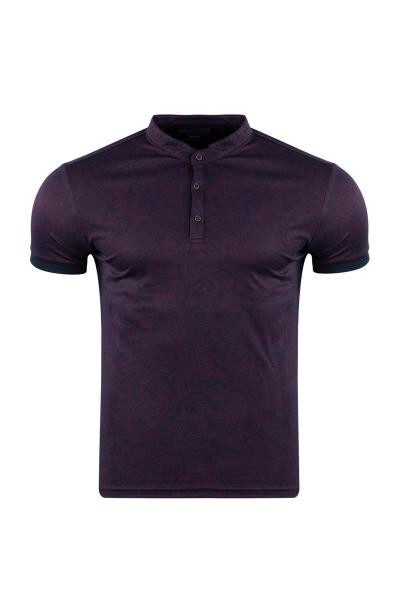 Regular Fit Polo Yaka Baskılı T-shirt - 4