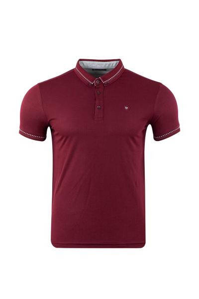 Regular Fit Polo Yaka Kısa Kollu Jakarlı T-shirt - 4