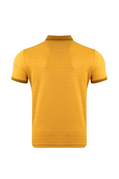 Regular Fit Polo Yaka Kısa Kollu Jakarlı T-shirt - 6