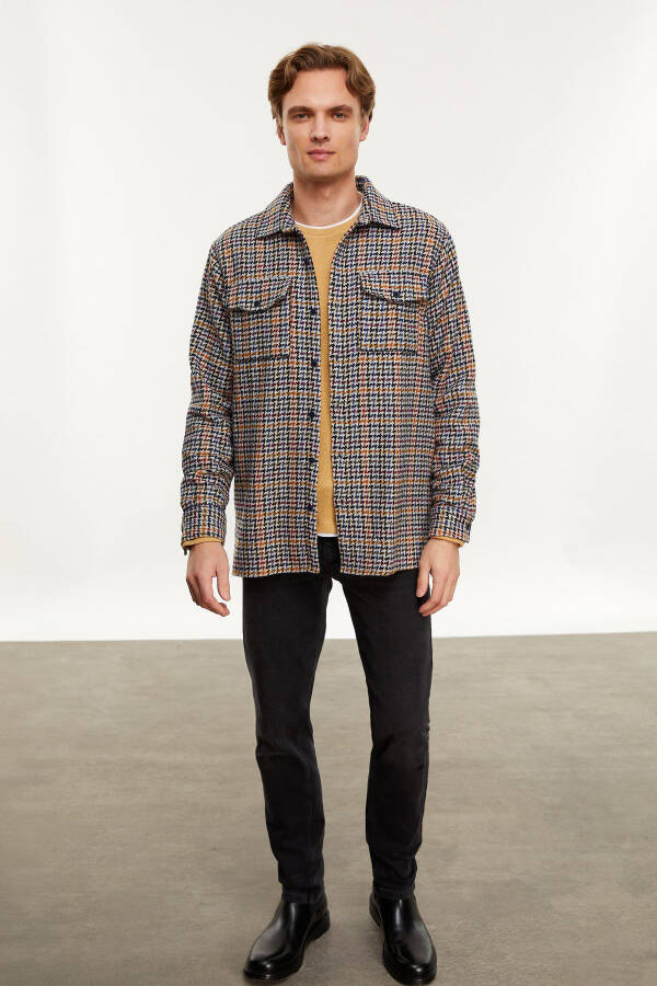 Regular fit shirt with herringbone pattern - 7