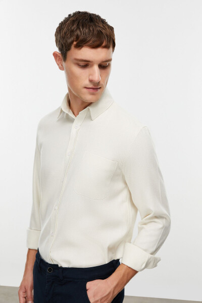 Regular fit shirt with wool blend - 8