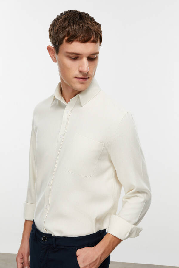 Regular fit shirt with wool blend - 14