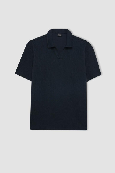 Regular Fit Short Sleeve Polo Shirt Navy - 7