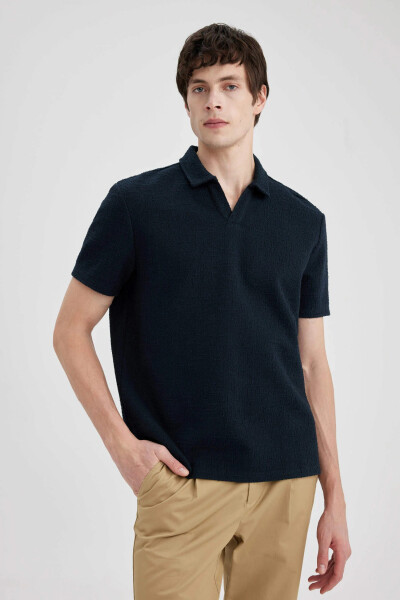 Regular Fit Short Sleeve Polo Shirt Navy - 10