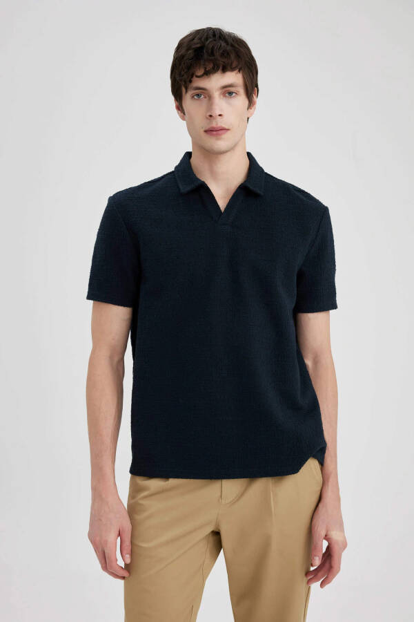 Regular Fit Short Sleeve Polo Shirt Navy - 11