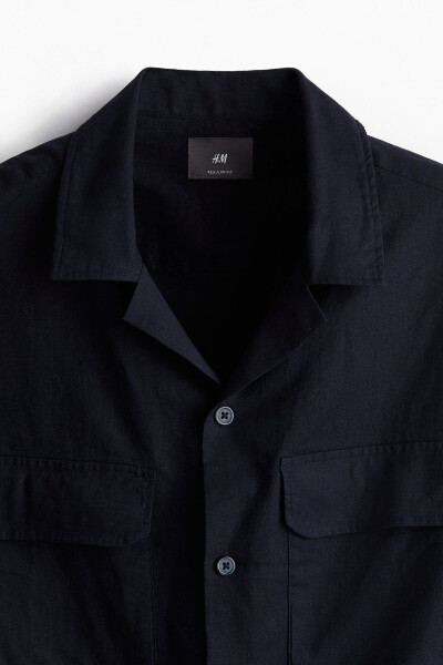 Regular fit utility shirt made with linen blend. - 7