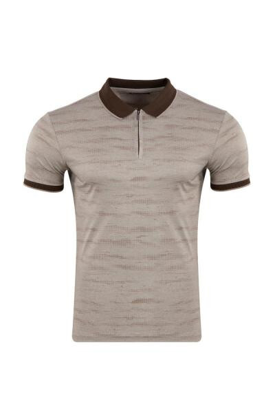 Regular Fit Zippered Polo T-shirt - 4