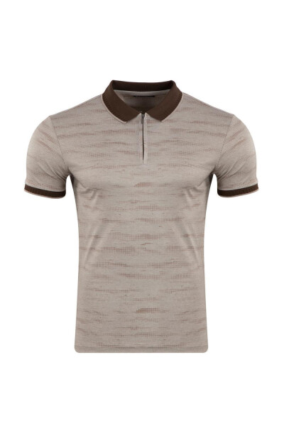 Regular Fit Zippered Polo T-shirt - 1