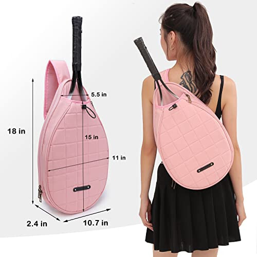 Rejolly Tennis Crossbody Bag Ko'krak Yelka Sumkasi Erkaklar Ayollar uchun Su o'tkazmaydigan Yostiqli Tikanli Sling Sumkasi Tennis Raketi, Pikap Topi Paddlelari, Badminton Raketi uchun - 5