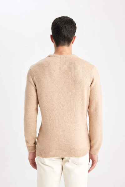 Relax Fit Crew Neck Knit Sweater (Beige) - 6