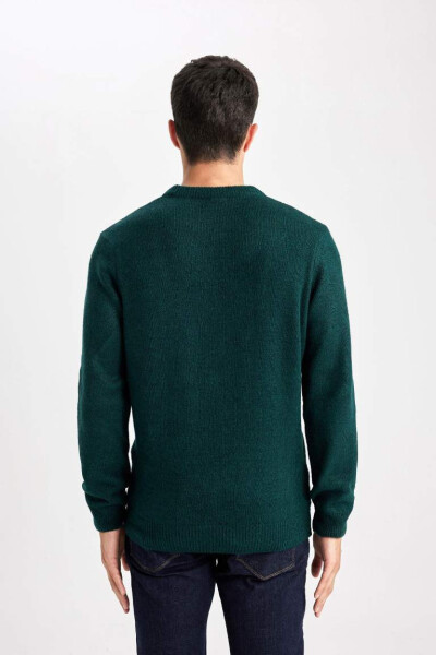 Relax Fit Crew Neck Knit Sweater (Dark Green) - 7