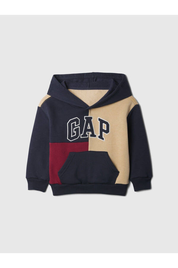 Relaxed Colorblock Fleece Sweatshirt with Multicolored Logo - 4