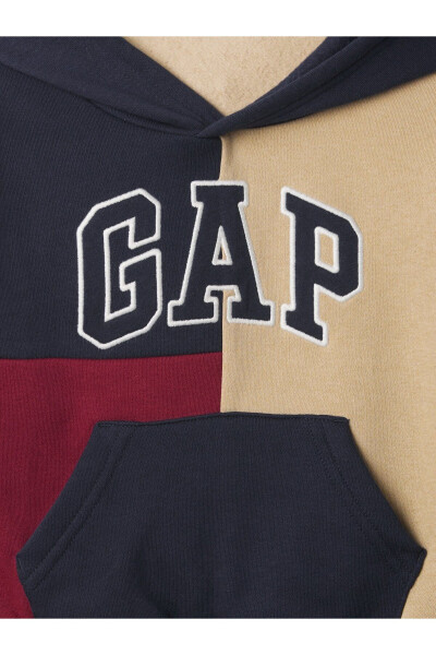 Relaxed Colorblock Fleece Sweatshirt with Multicolored Logo - 5