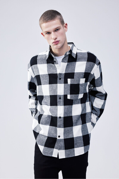 Relaxed fit flannel shirt - 3