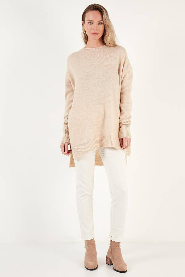 Relaxed Fit Slit Detail Crew Neck Sweater 4616142 - 9