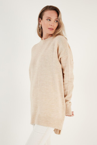 Relaxed Fit Slit Detail Crew Neck Sweater 4616142 - 10