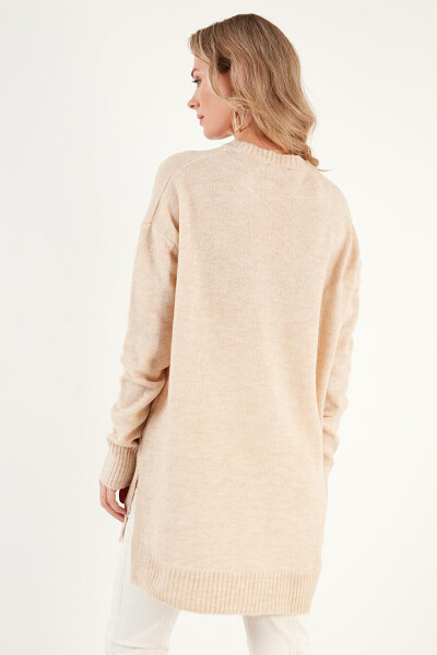 Relaxed Fit Slit Detail Crew Neck Sweater 4616142 - 12