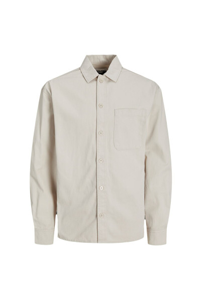 Relaxed Krem Erkek Gömlek JCOCOLLECTIVE ZAC OVERSHIRT LS SN - 1