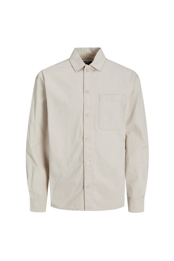 Relaxed Krem Erkek Gömlek JCOCOLLECTIVE ZAC OVERSHIRT LS SN - 8