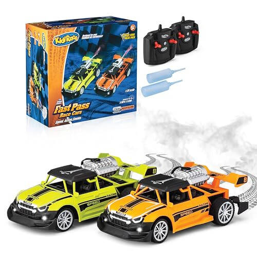 Remote Control 2 Pack Race Car Toys for Kids - Drifting Stunt Car, Gifts for All Ages - 2.4GHZ 1:20 Scale - Smoke Generating Cars - Birthday Gift Ideas for Boys & Girls Age 3 4-7 8-12 Year Old - 1