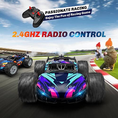 Remote Control Car for Boys 4-7, Rc Cars Monster Trucks for Boys, 2.4GHz Spray Hobby Rc Racing Car, 1/20 High Speed Off Road Rc Truck with Rechargeable Batteries,Boys Toys for 3 4 5 6 7 8 Year Old - 3