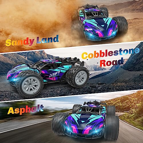 Remote Control Car for Boys 4-7, Rc Cars Monster Trucks for Boys, 2.4GHz Spray Hobby Rc Racing Car, 1/20 High Speed Off Road Rc Truck with Rechargeable Batteries,Boys Toys for 3 4 5 6 7 8 Year Old - 4