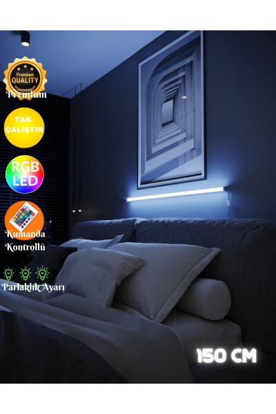 Remote Control Rgb Full Color Lampshade Wall Lamp Night Light with Remote - Rgb Model 150 Cm - 9