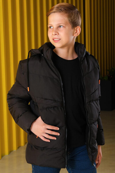 Removable Hooded Boys' Puffer Jacket - 5