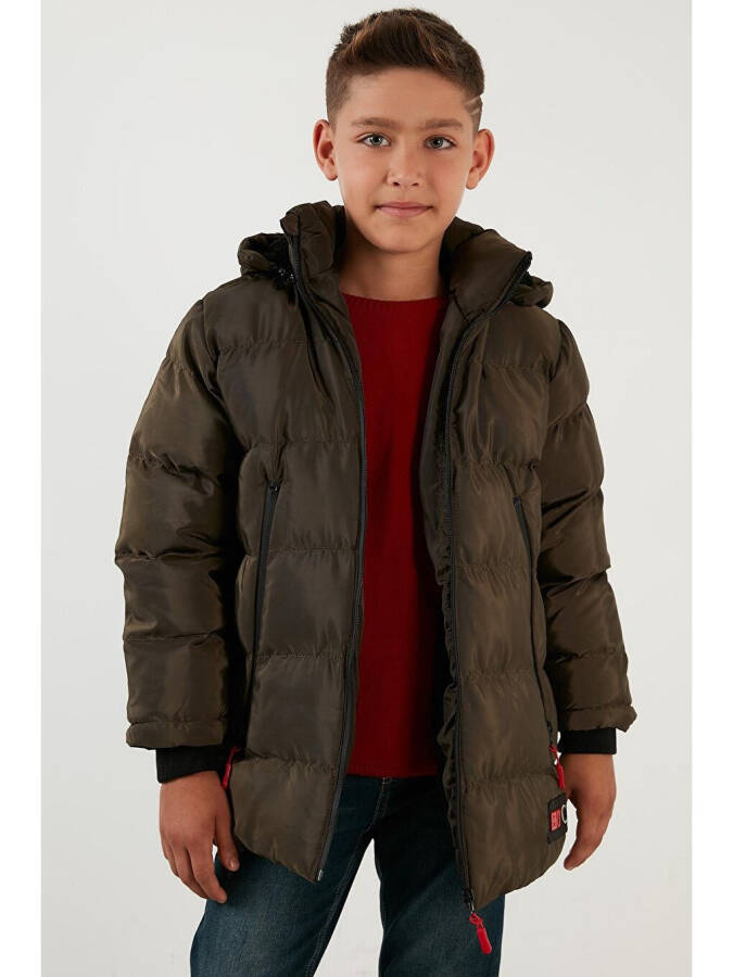 Removable Hooded Puffer Jacket with Fleece Lining 5763038 - 3