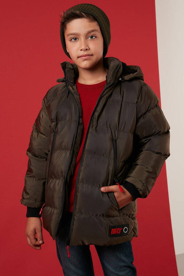 Removable Hooded Puffer Jacket with Fleece Lining 5763038 - 6