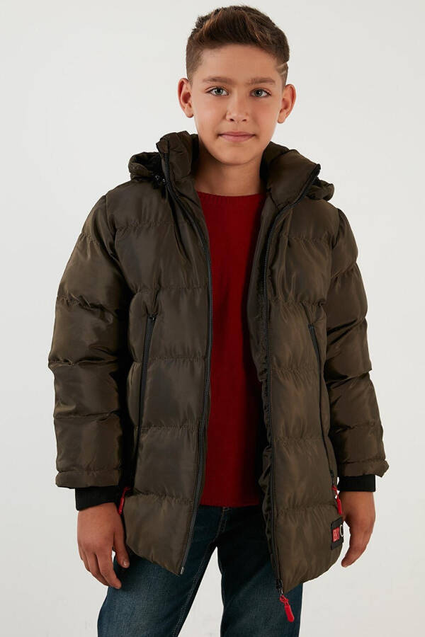 Removable Hooded Puffer Jacket with Fleece Lining 5763038 - 8