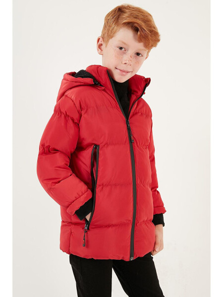 Removable Hooded Puffer Jacket with Fleece Lining 5763038 - 2