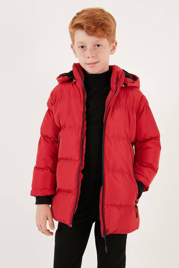 Removable Hooded Puffer Jacket with Fleece Lining 5763038 - 6