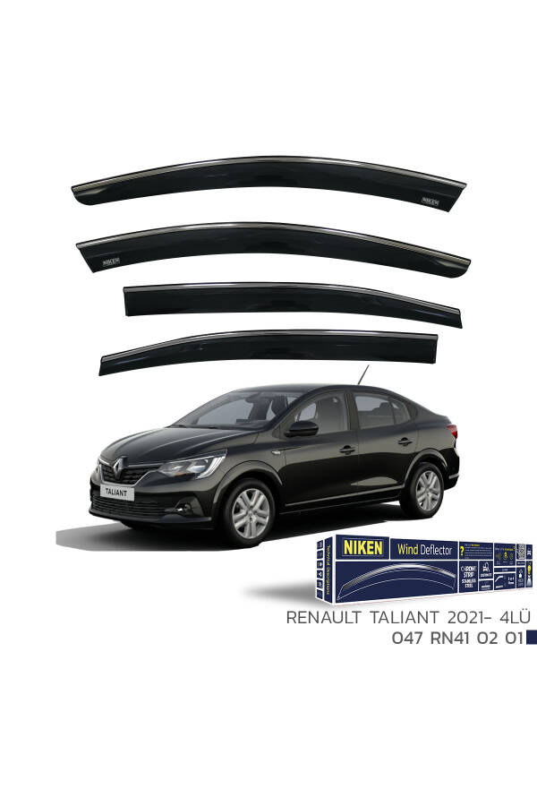 Renault Taliant 2021+ Compatible Chrome Window Visor 4pcs - 1