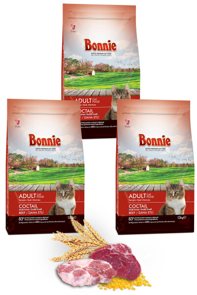 Renkli Taneli Dana Etli Yetişkin Kedi Maması 1,5 Kg X 3 Adet - 5