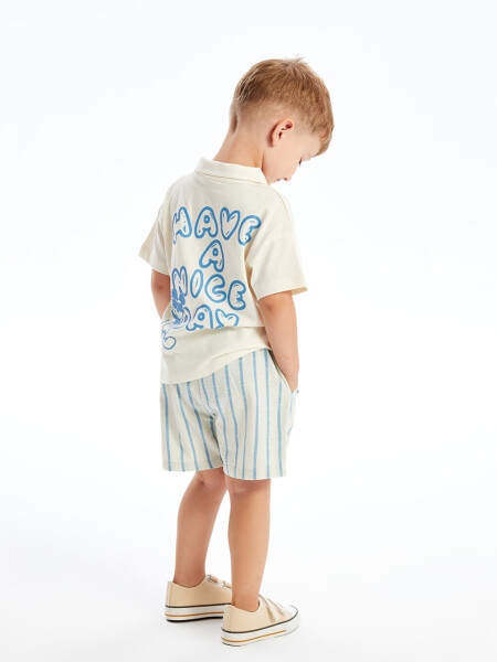 Resort Collar Mickey Mouse Print Baby Boy T-Shirt and Shorts 2 Piece Set - 6