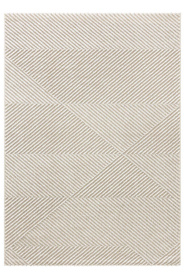 Retro Cream Cream Geometric Pattern Non-Slip Living Room Corridor Balcony Terrace Garden Sitting Room Rug 19270 - 2