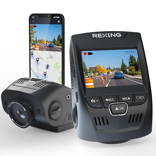 RexingUSA V1-4K Ultra HD GPS Araç Dash Cam Wi-Fi ile 2.4” LCD Ekran | 170° Geniş Açı Ön Panel Kamera Kaydedici G-Sensör | WDR | Döngü Kaydı | Süper Kapasitör | Mobil Uygulama | 256GB Destekli - 4