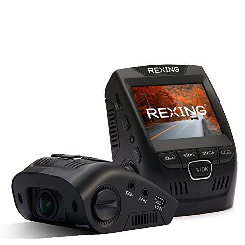 RexingUSA V1 Basic 1080p Dash Cam FHD DVR Araç Sürüş Kaydedici 2.4” LCD Ekran 170° Geniş Açı | G-Sensör | WDR | Park Monytörü | Döngü Kaydı - 1