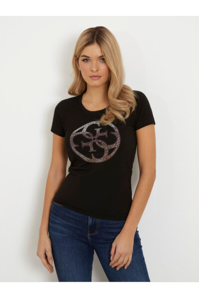 Rhinestones Front Logo T-shirt - 1